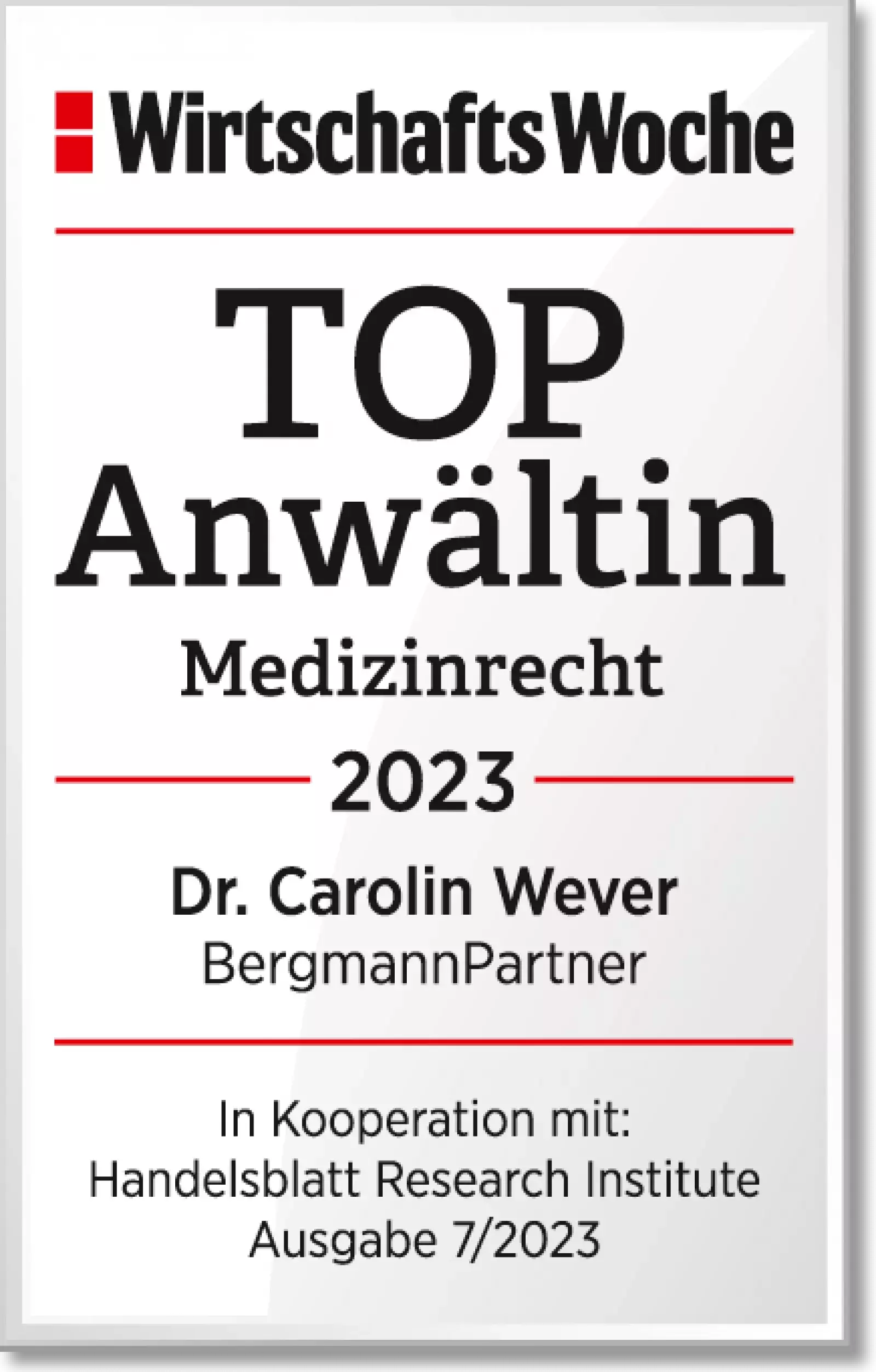 WiWo_TOPAnwaeltin_Medizinrecht_2023_Dr_Carolin_Wever
